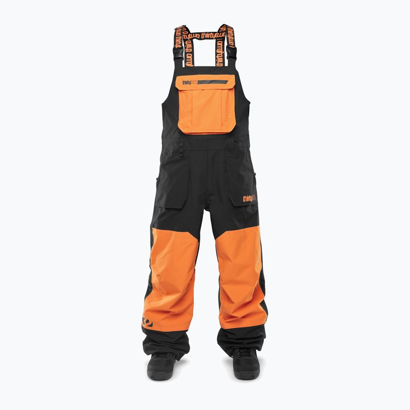 Pantaloni de snowboard pentru bărbați ThirtyTwo Basement Bib black/orange