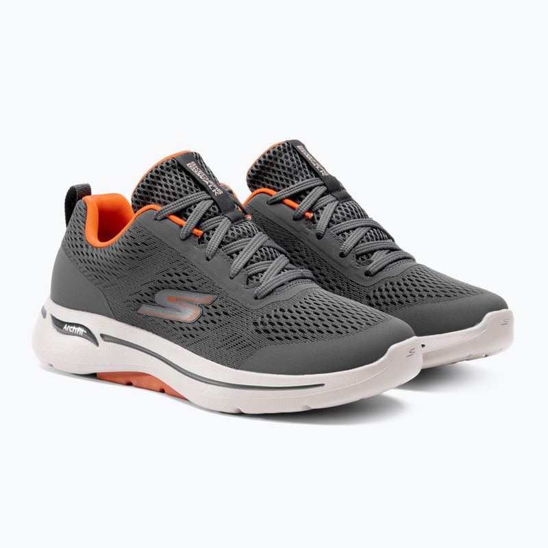 Încălțăminte pentru bărbați SKECHERS Go Walk Arch Fit Idyllic charcoal/white/orange 4