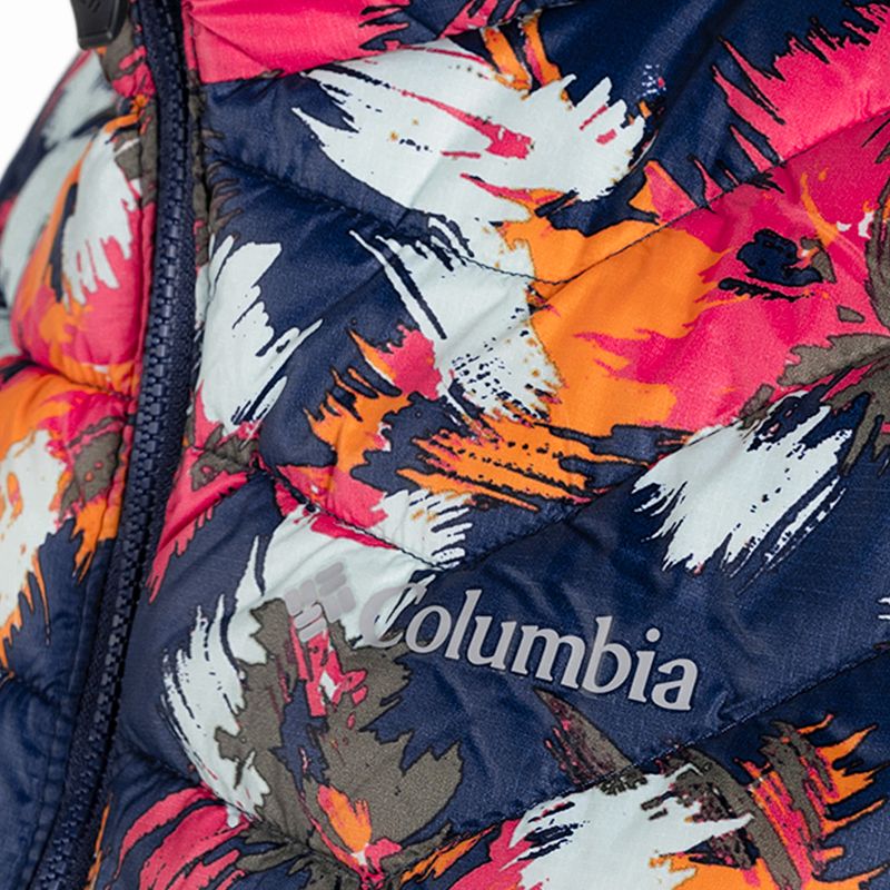 Columbia Powder Pass 469 de damă cu fermoar fără mâneci de culoare albastru marin cu model 1832222 9