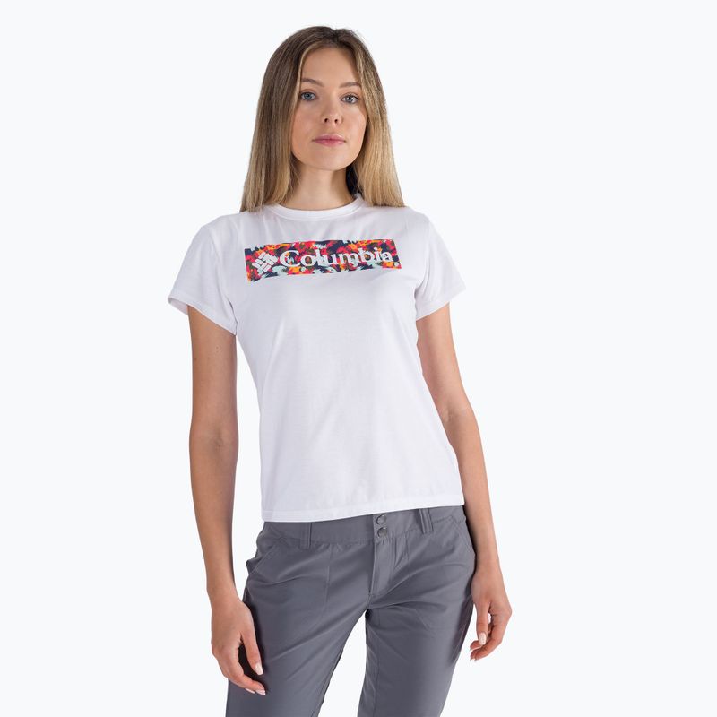 Columbia cămașă de trekking pentru femei Sun Trek SS Graphic 108 alb 1931753