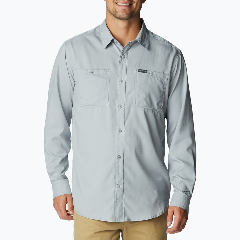 Tricou de trekking pentru bărbați Columbia Utilizer Woven LS gri 1993325