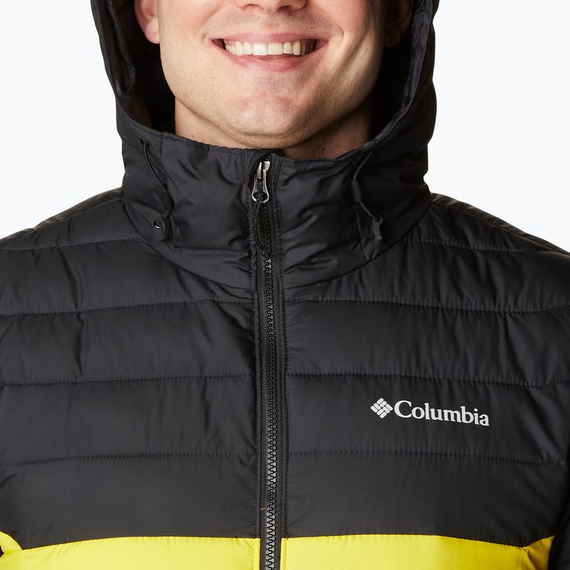 Columbia Powder Lite Hooded jachetă de puf pentru bărbați negru/galben 1693931 15