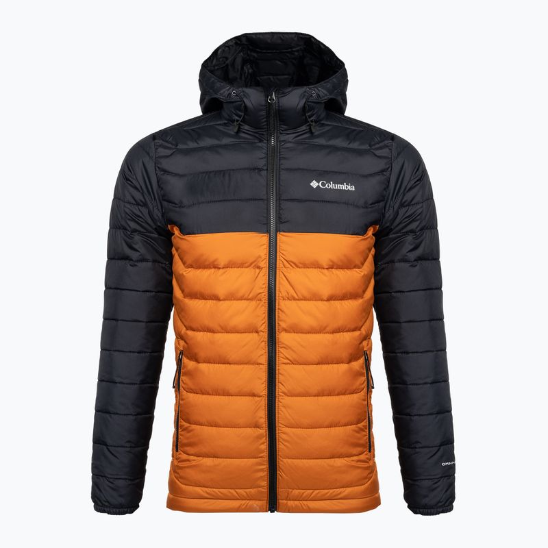 Columbia Powder Lite Hooded Orange/Negru Jachetă de puf pentru bărbați 1693931
