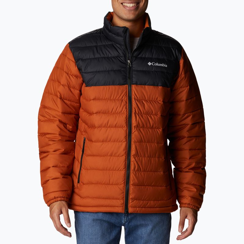 Columbia Powder Lite jachetă de puf pentru bărbați portocalie 1698001