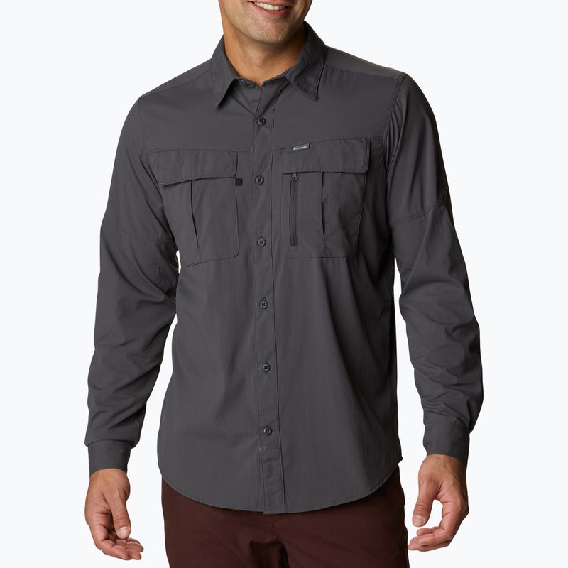 Tricou pentru bărbați Columbia Newton Ridge II LS gri-închis 2012971