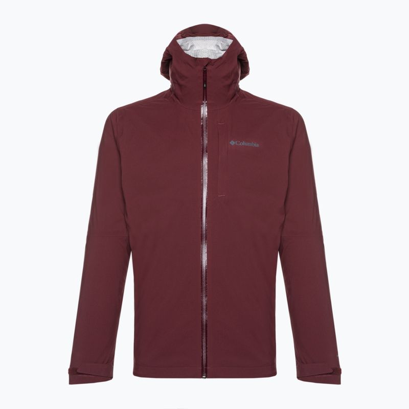 Geacă de ploaie cu membrană pentru bărbați Columbia Omni-Tech Ampli-Dry maroon 1932854