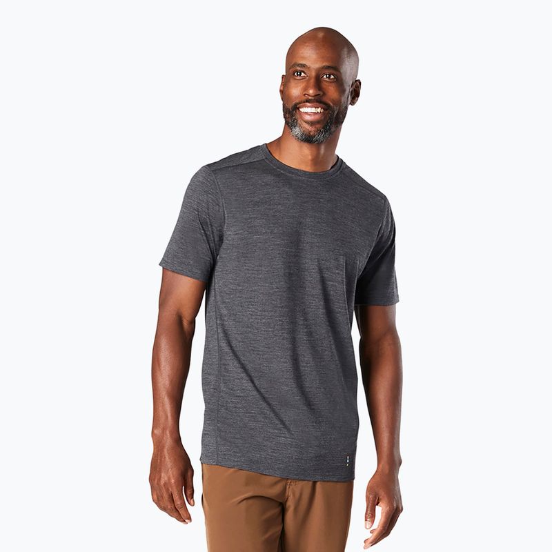 Bărbați Smartwool Merino Merino Tee gri închis 00744 trekking tricou