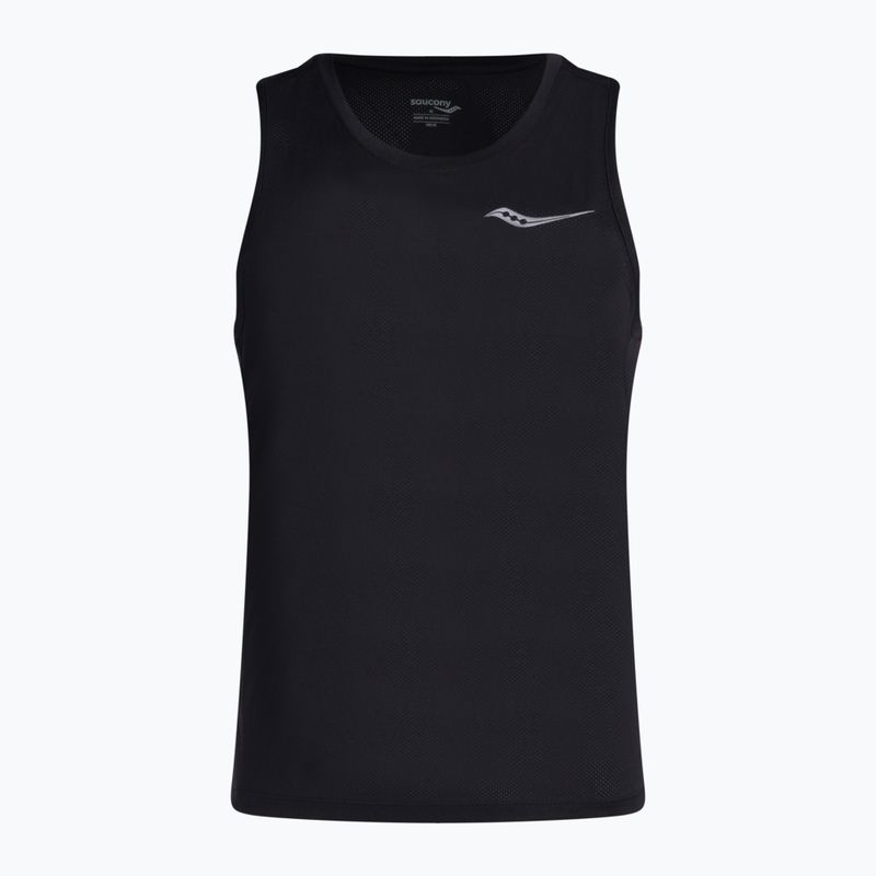 Bărbați Saucony Stopwatch Singlet cămașă de alergare negru SAM800277-BK