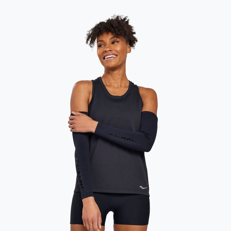 Tricou de alergare pentru femei Saucony Stopwatch Singlet negru SAW800369-BK