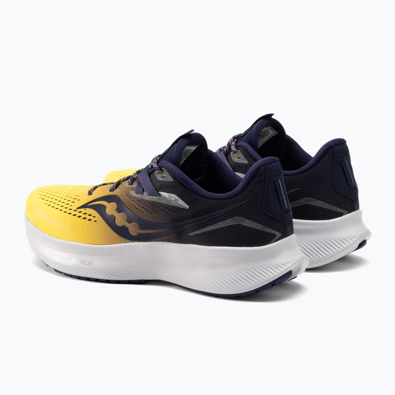 Saucony Ride 15 pantofi de alergare pentru bărbați albastru marin și galben S20729-65 3
