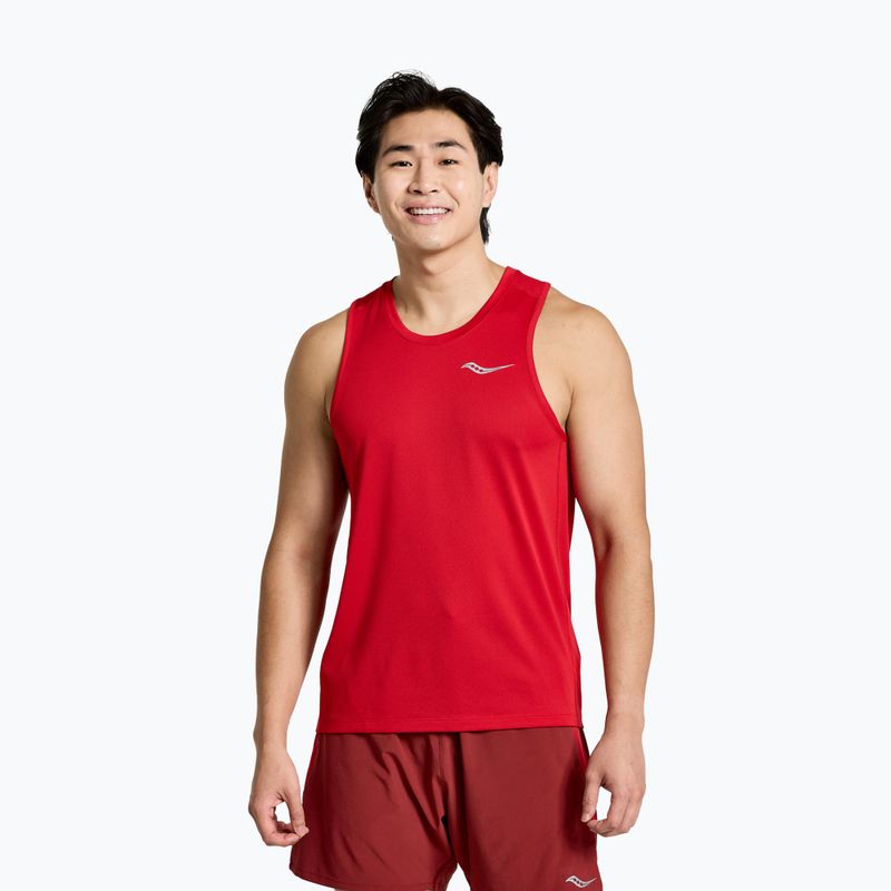 Bărbați Saucony Stopwatch Singlet cămașă de alergare roșu SAM800277-PP