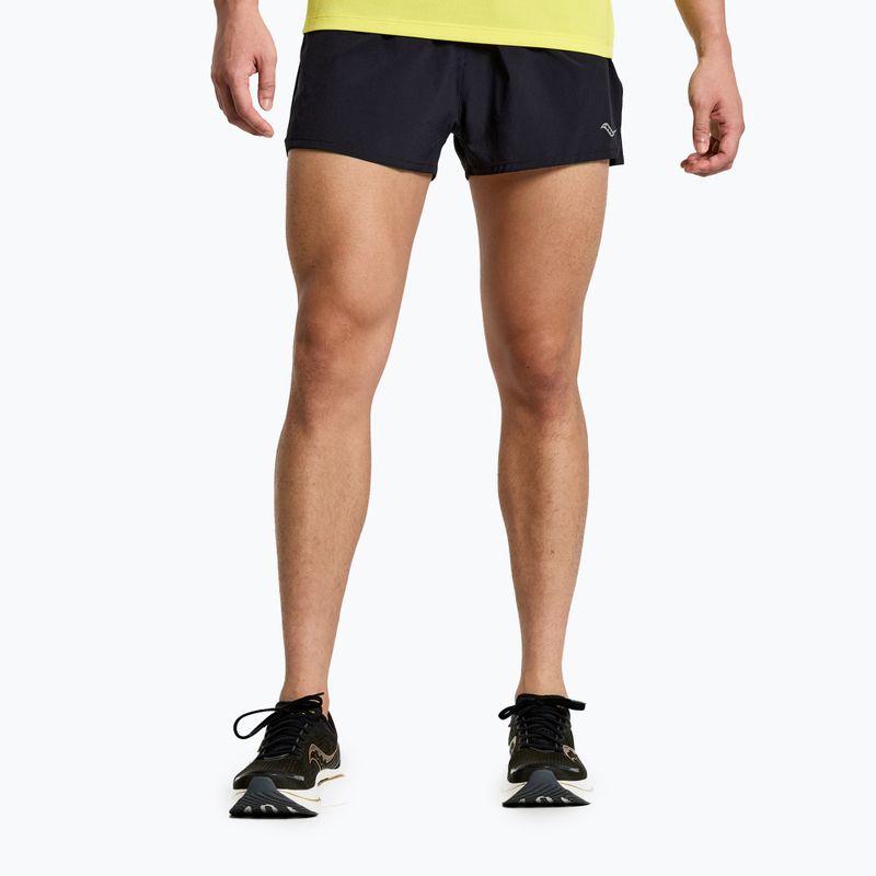 Pantaloni scurți de alergare bărbați Saucony Outpace 2.5" Split negru SAM800326-BK