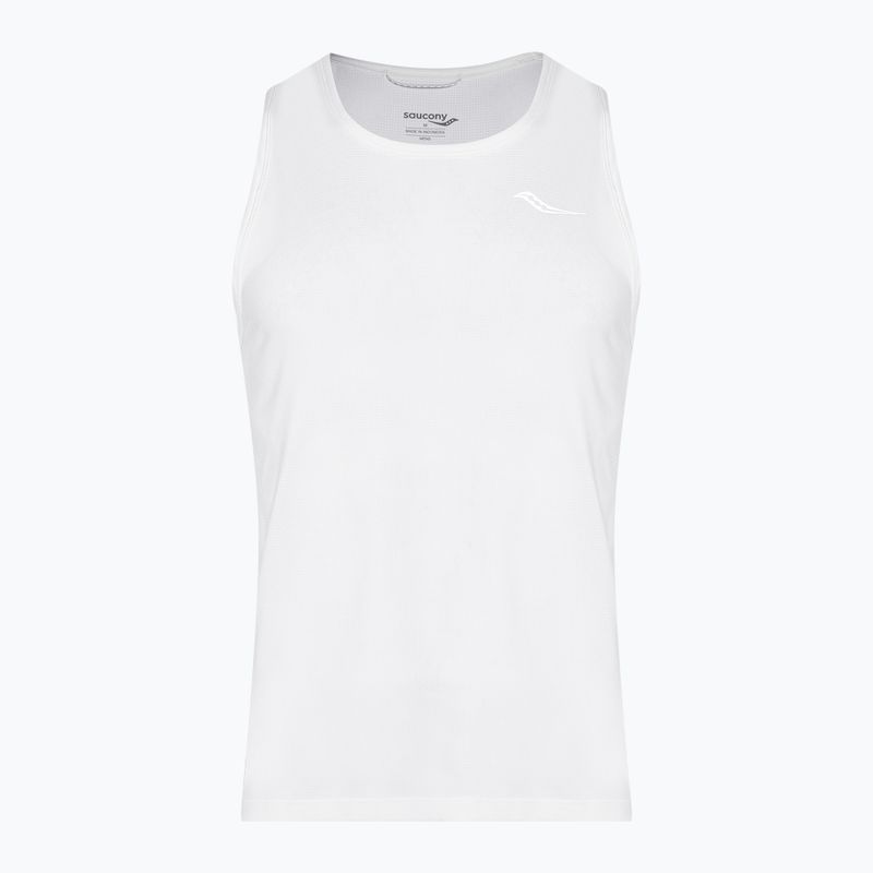 Tank top de alergare pentru bărbați Saucony Stopwatch Singlet white