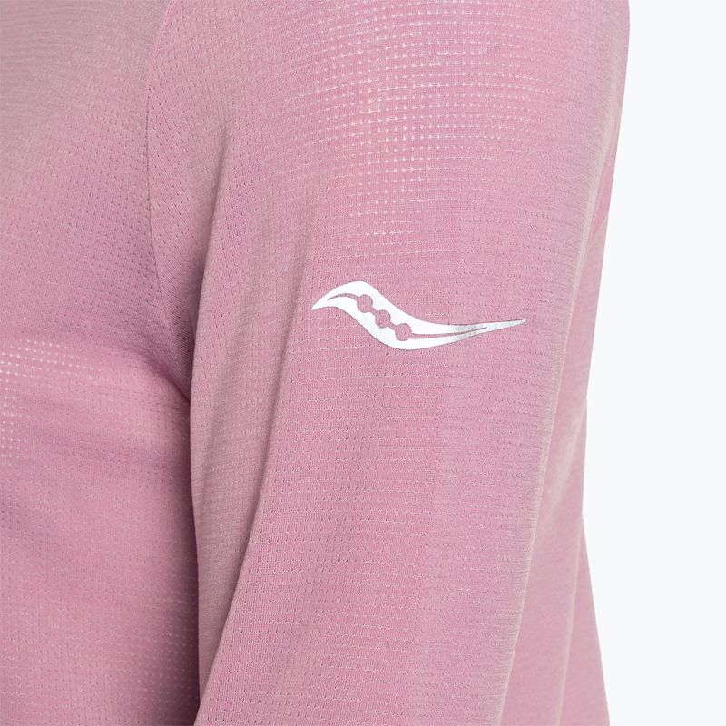 Longsleeve de alergare pentru femei Saucony Stopwatch orchid heather 5