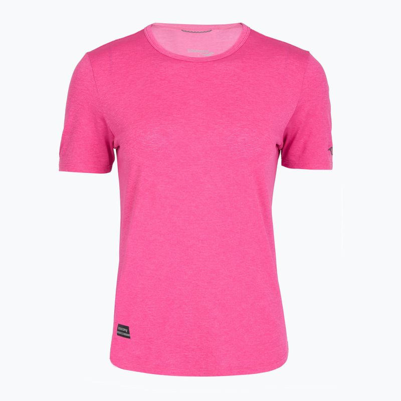 Tricou de alergare pentru femei Saucony Stopwatch SS fuchsia heather