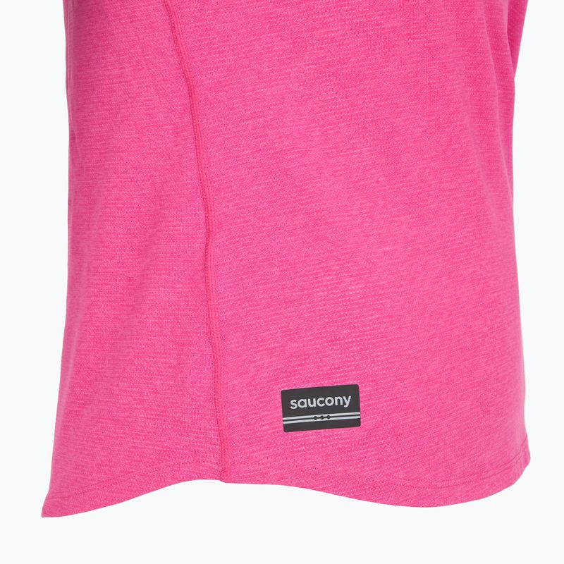 Tricou de alergare pentru femei Saucony Stopwatch SS fuchsia heather 3
