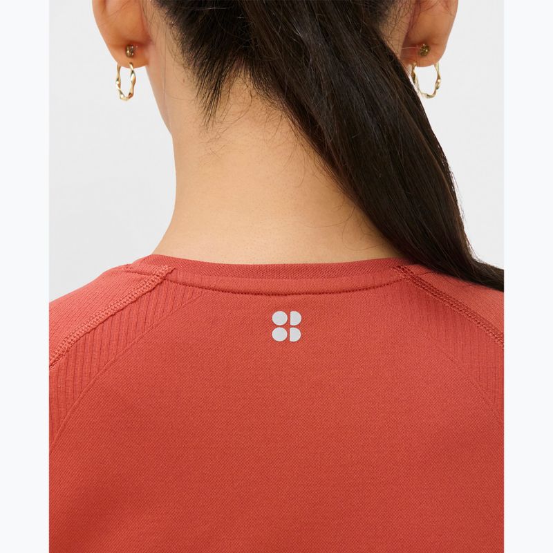 Tricou de yoga pentru femei Sweaty Betty Athlete Crop Seamless Workout terrazzo red 5