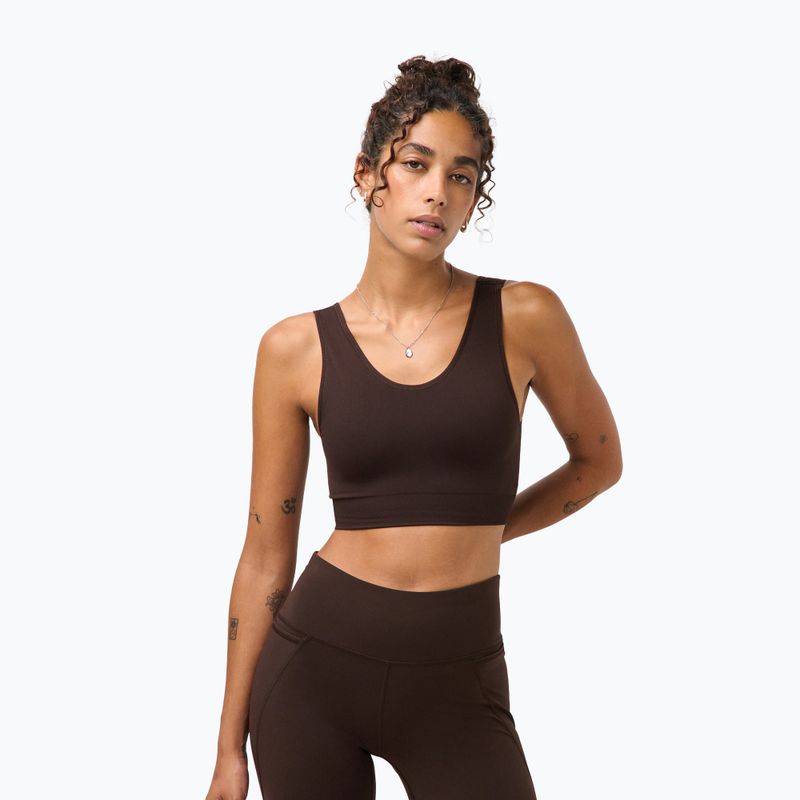 Sutien de antrenament Sweaty Betty Stamina Seamless Scoop espresso brown