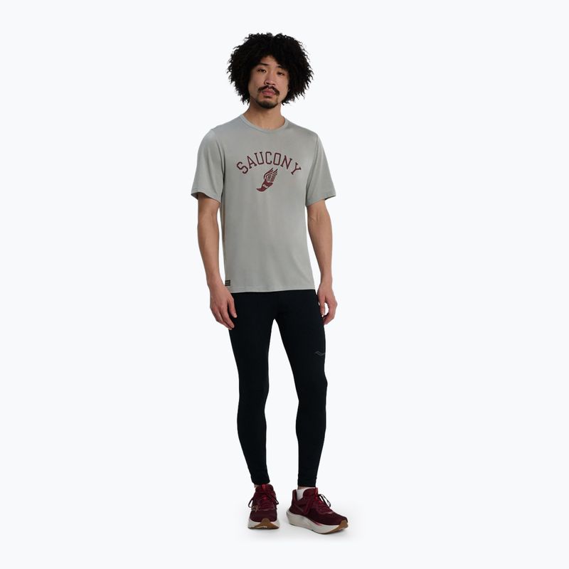 Tricou de alergare pentru bărbați Saucony Stopwatch light grey heather 2