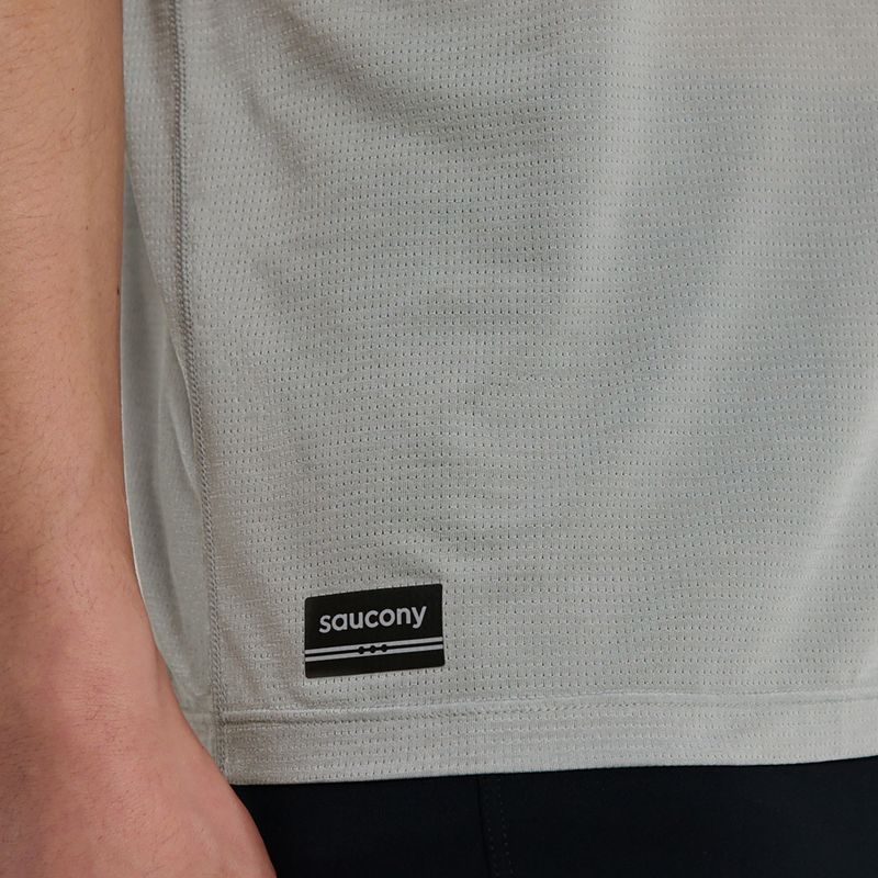 Tricou de alergare pentru bărbați Saucony Stopwatch light grey heather 5