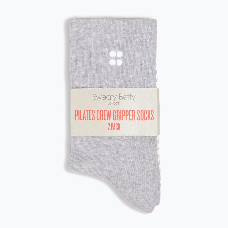 Șosete pentru femei Sweaty Betty Pilates Crew Gripper 2 pary light grey marl 2