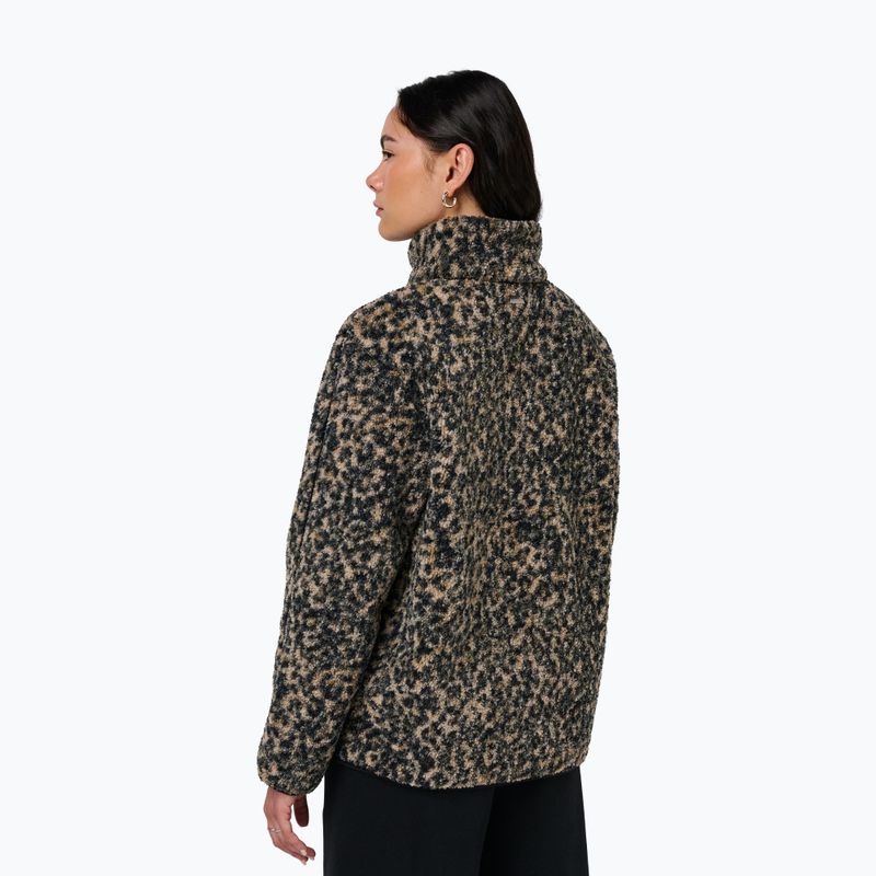 Bluză pentru femei Sweaty Betty Plush Contrast Zip Up Fleece brown ink leopard print 3