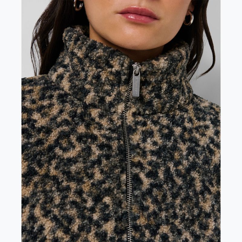 Bluză pentru femei Sweaty Betty Plush Contrast Zip Up Fleece brown ink leopard print 5