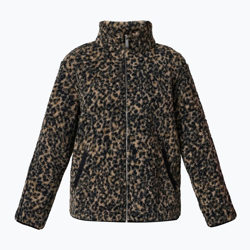 Bluză pentru femei Sweaty Betty Plush Contrast Zip Up Fleece brown ink leopard print 7