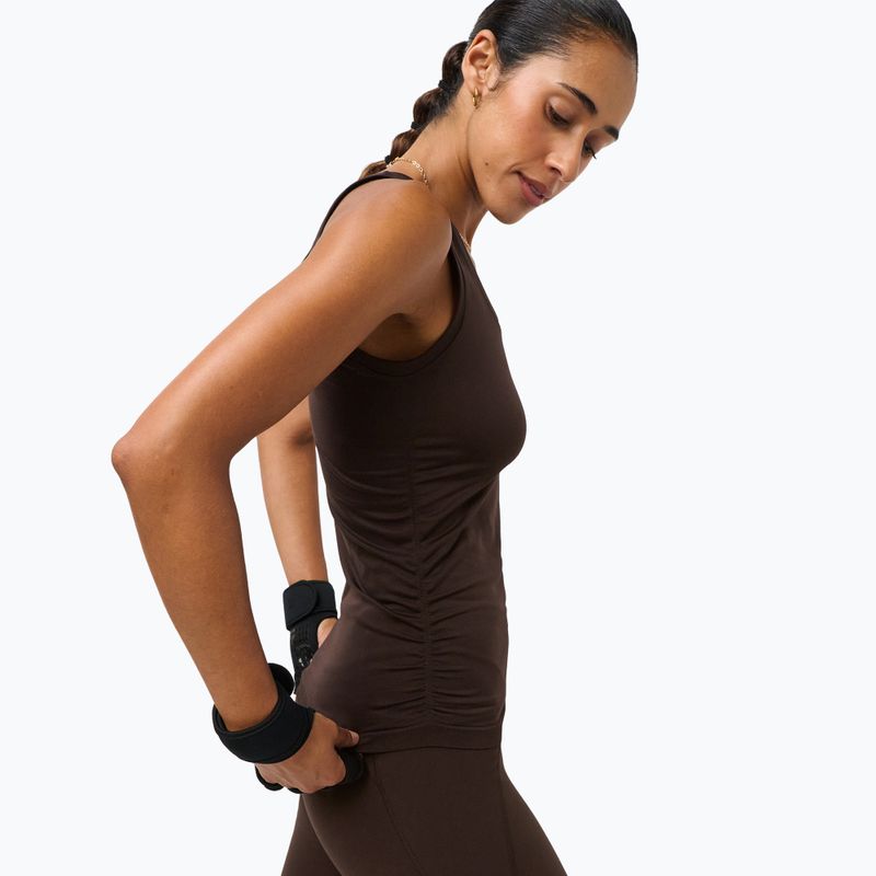 Tricou de yoga pentru femei Sweaty Betty Seamless Ruched Tank espresso brown 4
