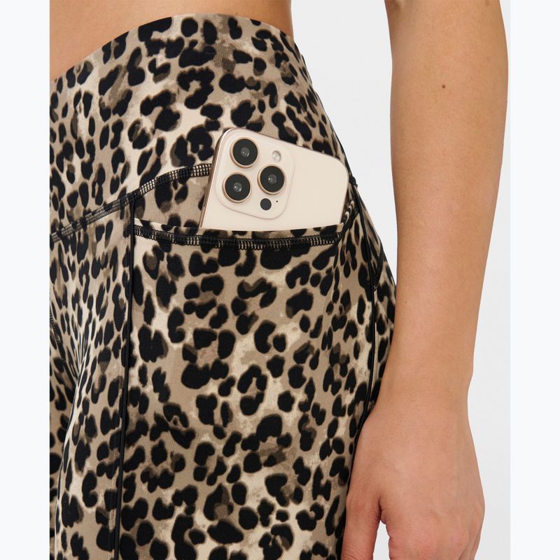Colanți de antrenament pentru femei Sweaty Betty Power Piping Workout 7/8 brown ink leopard print 4