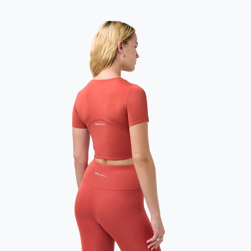 Tricou de yoga pentru femei Sweaty Betty All Day Wrap terrazzo red 3