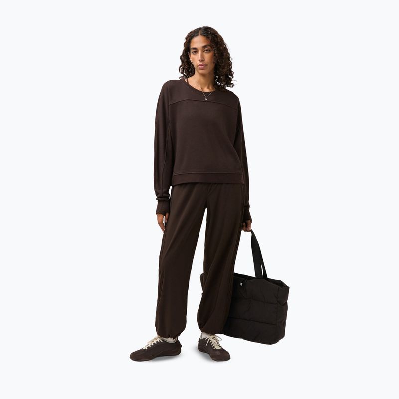 Bluză pentru femei Sweaty Betty After Class Yoke Crop espresso brown 2