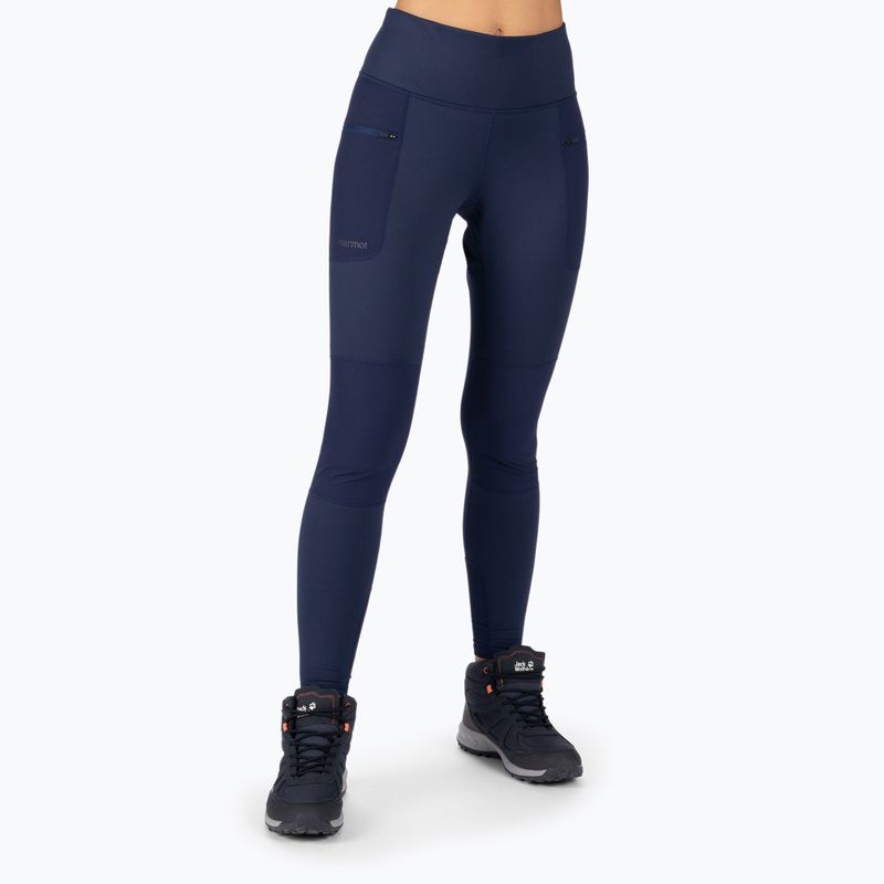 Pantaloni de trekking pentru femei Marmot Winter Mountain Active Hybrid Tight albastru marin M13286