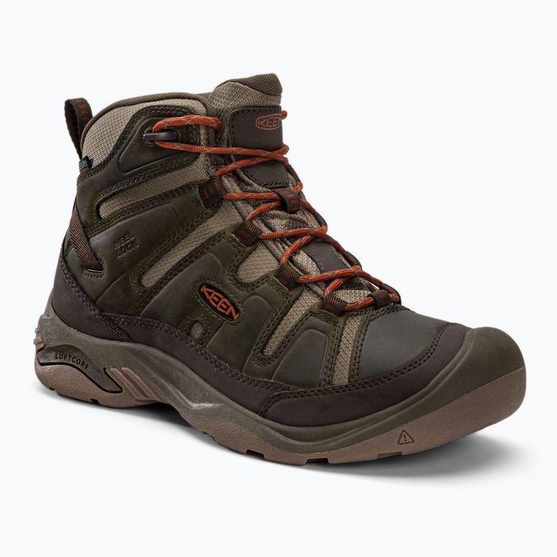Cizme de trekking pentru bărbați KEEN Circadia Mid Wp verde-maro 1026766