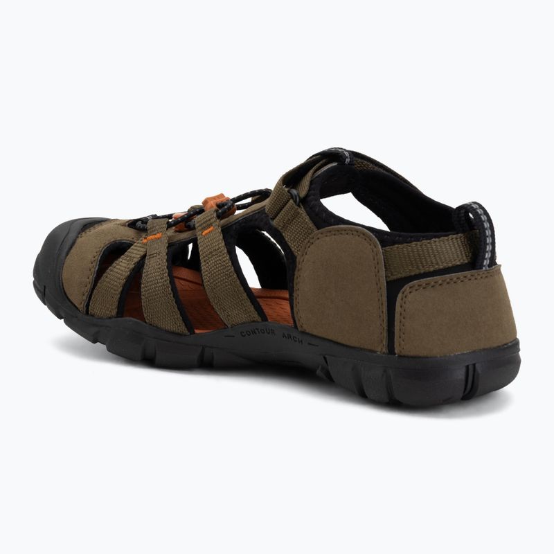 Sandale pentru juniori KEEN Seacamp II CNX dark olive/gold flame 3
