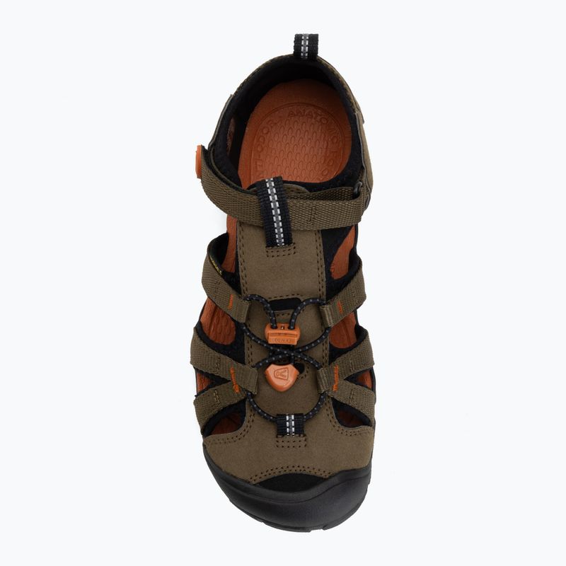 Sandale pentru juniori KEEN Seacamp II CNX dark olive/gold flame 5