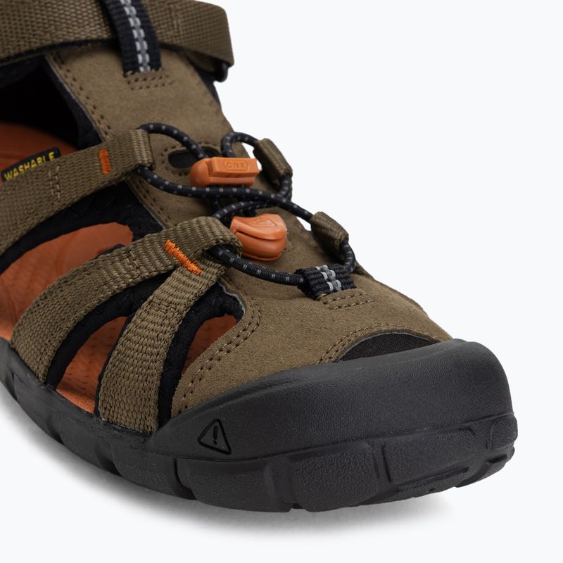 Sandale pentru juniori KEEN Seacamp II CNX dark olive/gold flame 7