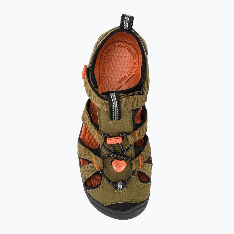 Sandale pentru juniori KEEN Seacamp II CNX dark olive/gold flame 6