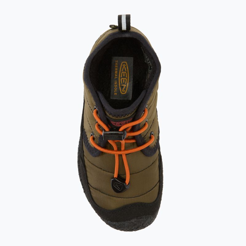 Cizme pentru copii KEEN Howser II Chukka WP dark olive/gold flame 5
