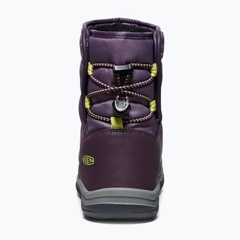 Ghete de zăpadă pentru juniori KEEN Puffrider WP black plum/daiquiri green 11