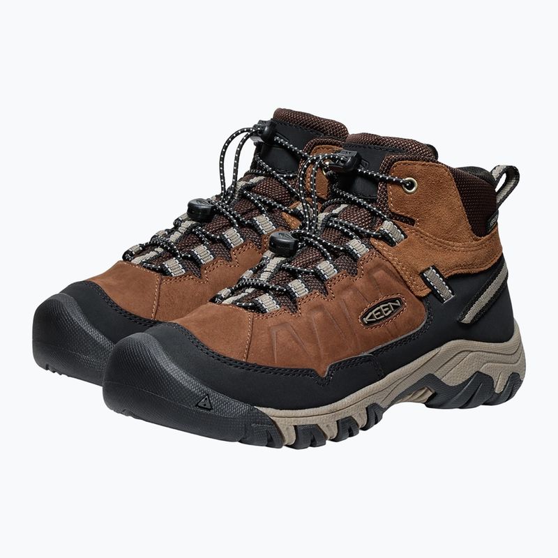 Încălțăminte de trekking pentru copii KEEN Targhee IV Mid Waterproof bison/brindle 8