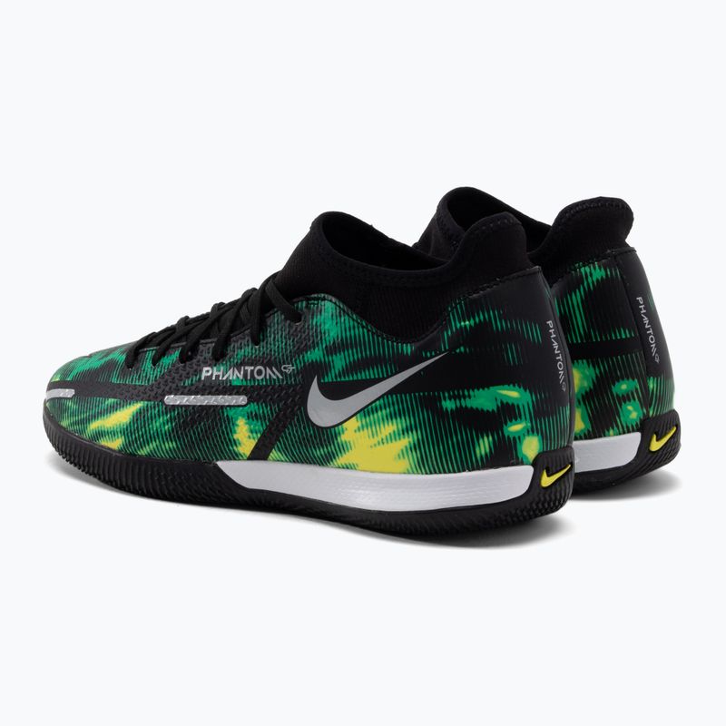Ghete de fotbal pentru bărbați Nike Phantom GT2 Academy DF SW IC negru-verde DM0720-003 3