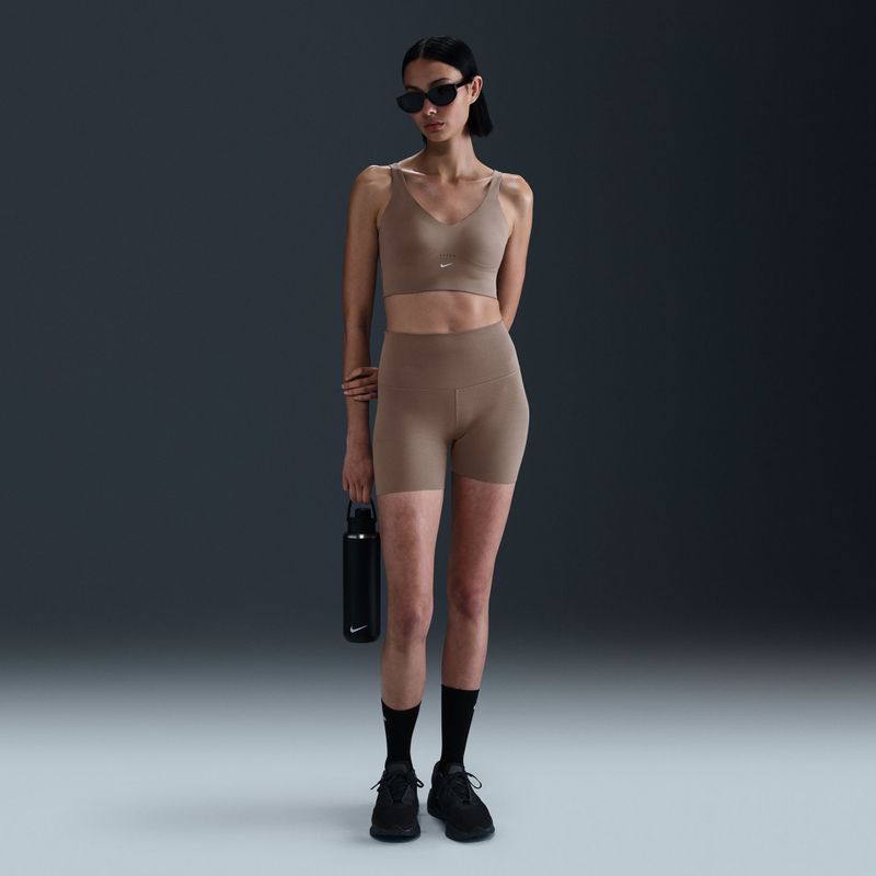 Sutien de antrenament Nike Alate Medium Support Longline mink brown/white 11