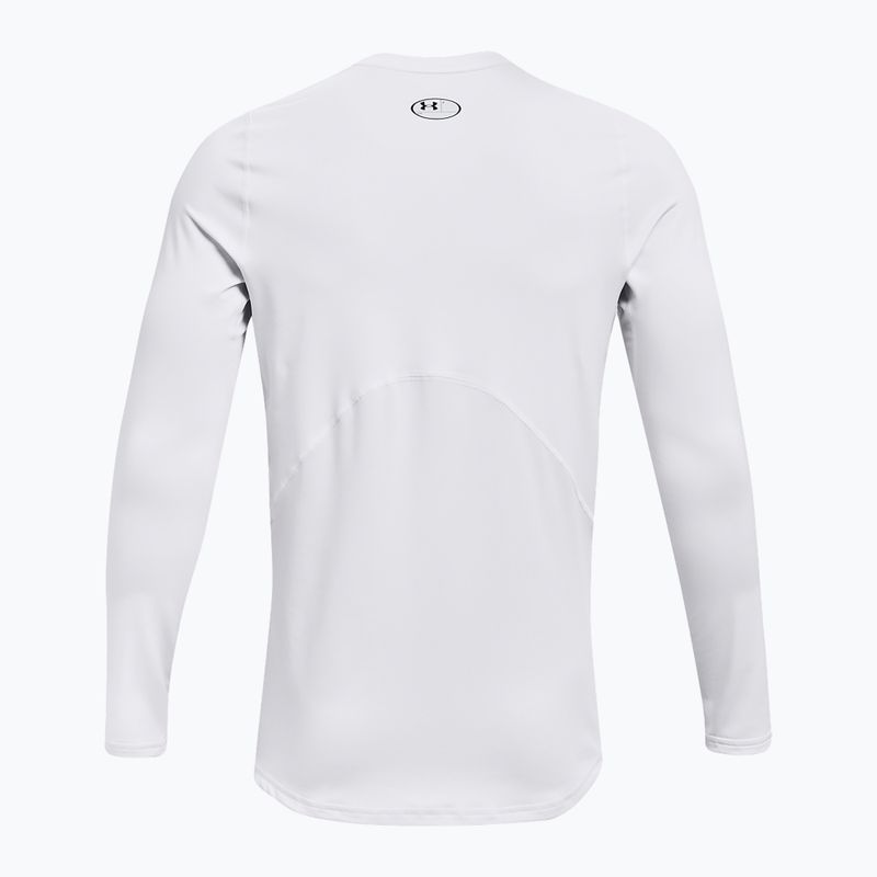 Longsleeve de antrenament pentru bărbați Under Armour CG Armour Fitted Crew white/black 2