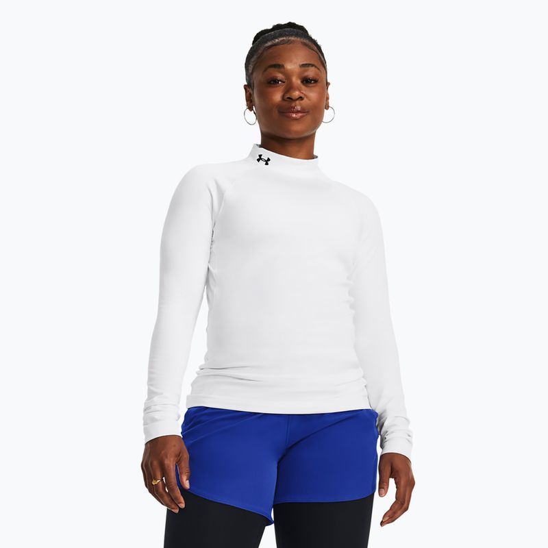 Longsleeve de antrenament pentru femei Under Armour Authentics CG Mockneck white/black