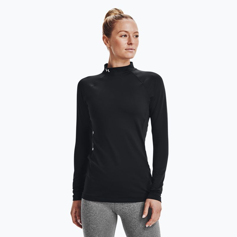 Longsleeve de trekking pentru femei Under Armour Authentics CG Mockneck black/white