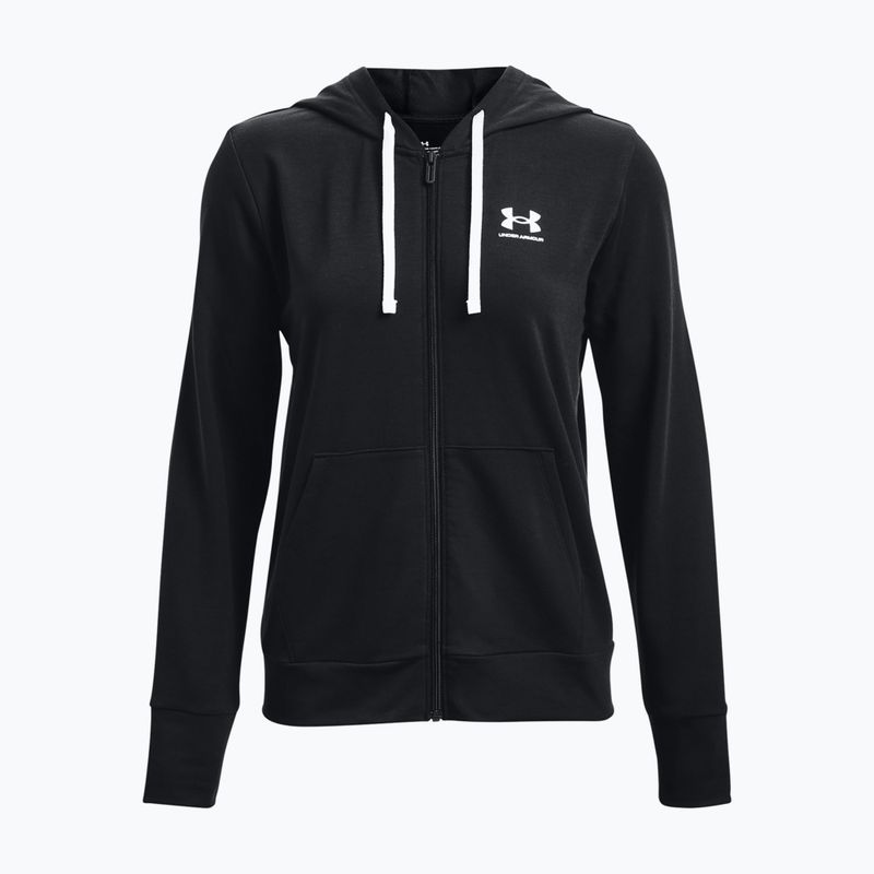 Tricou de antrenament pentru femei Under Armour Rival Terry Full Zip Hoodie negru 1369853