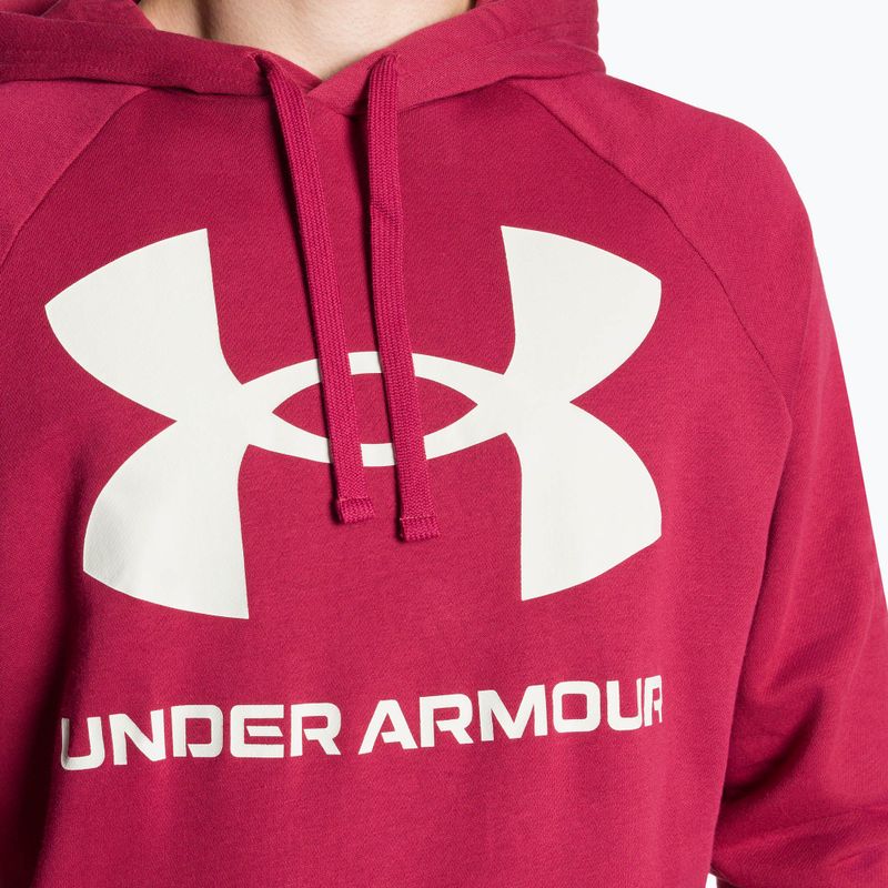 Tricou de antrenament pentru bărbați Under Armour Rival Fleece Big Logo HD roșu și alb 1357093-664 3