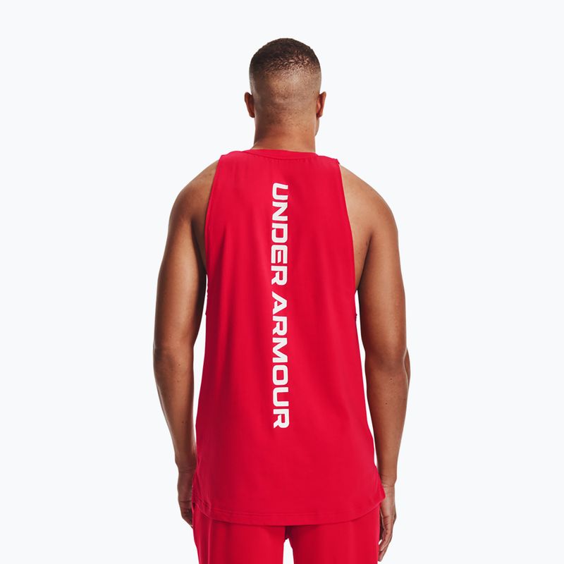 Tricou de baschet pentru bărbați Under Armour Baseline Cotton Tank 601 roșu 1361901-601-LG 3