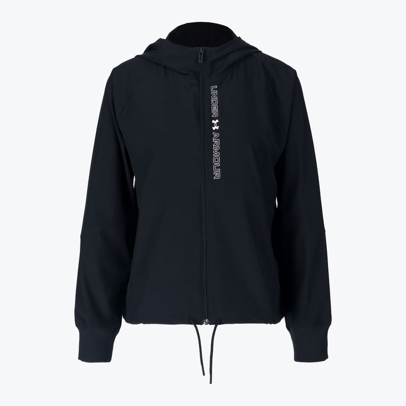 Under Armour Woven jachetă cu glugă pentru femei cu glugă neagră și albă 1369889